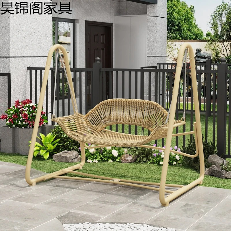 户外秋千吊椅别墅庭院花园摇椅露台阳台民宿躺椅网红室外双人吊床|undefined