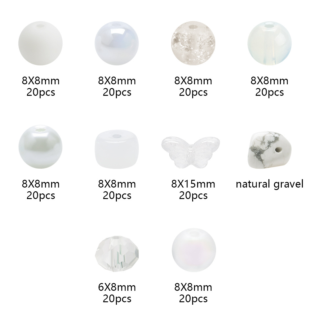 185g Weight Beads Jewelry Making Type Diameter 8mm Jewelry Making Size DIY Jewelry Accessories Classification 1 Set Quantity Glass Material Irregular, Round Pattern Plating Design Simple Style Style 1 Set Diameter 8mm Glass Irregular Round DIY Jewelry Accessories Beads 3