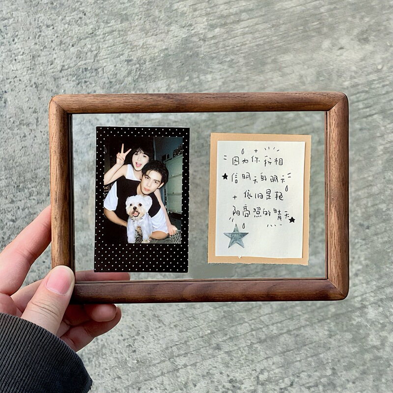 Valentine's Day Polaroid Walnut Photo Frame Photo Ornaments DIY Material Package for Couples Anniversary Holiday Gifts