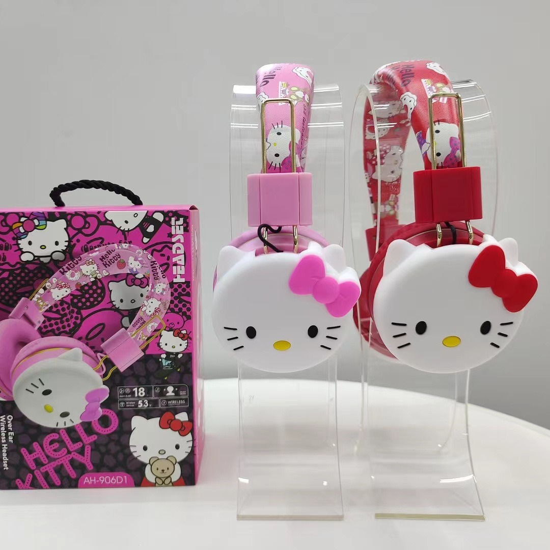 Nuevo AH - 906D1 creativo lindos dibujos animados Kitty niños auriculares Bluetooth inalámbricos auriculares estéreo