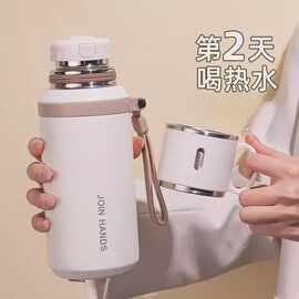 新款316不锈钢保温杯家用办公便携手柄碗盖杯商务男女茶隔水杯