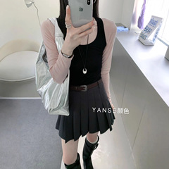 百褶裙秋季新款女半身裙时尚韩版高腰显瘦a字西装裙百搭休闲短裙