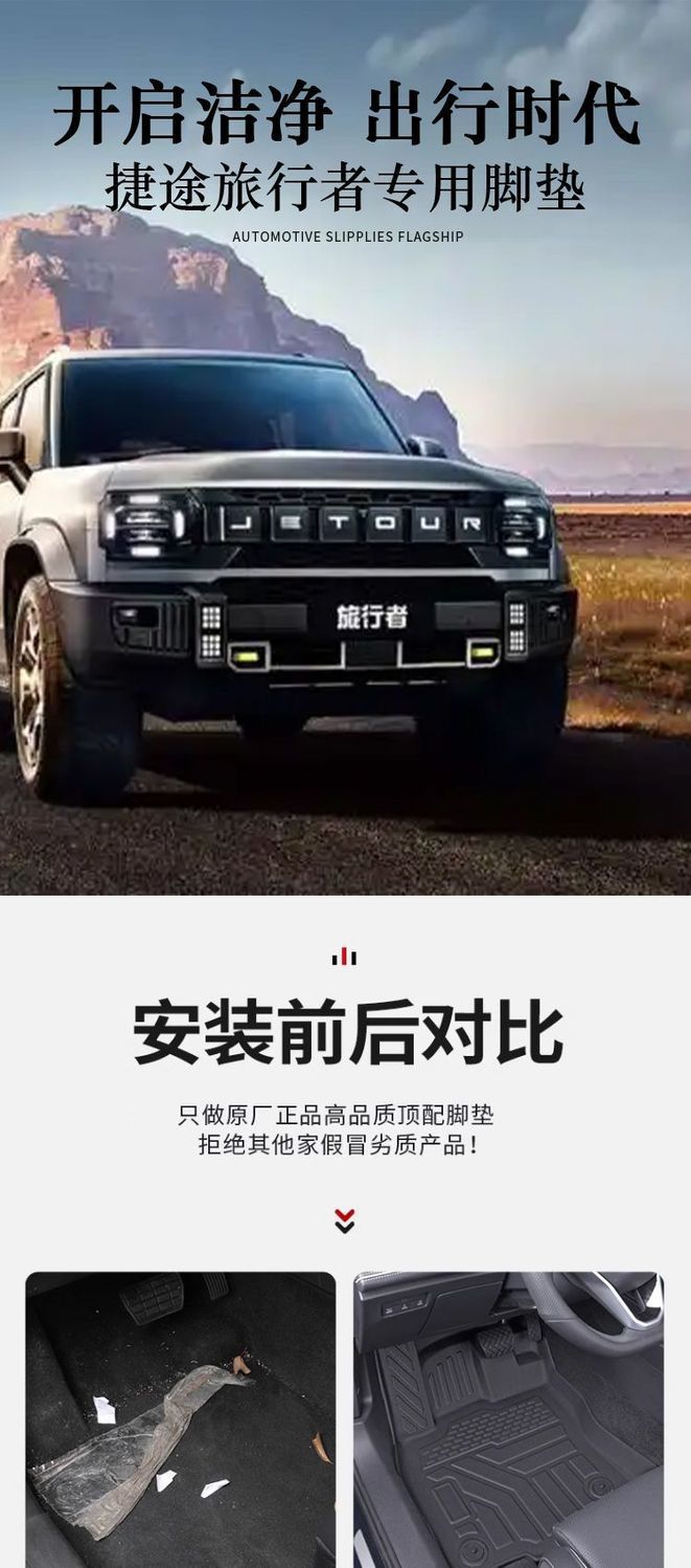 Suitable for Chery Jietu Traveler Floor Mats Surrounding Tpe Car Floor Mats 23-25 Traveler Trunk Mats