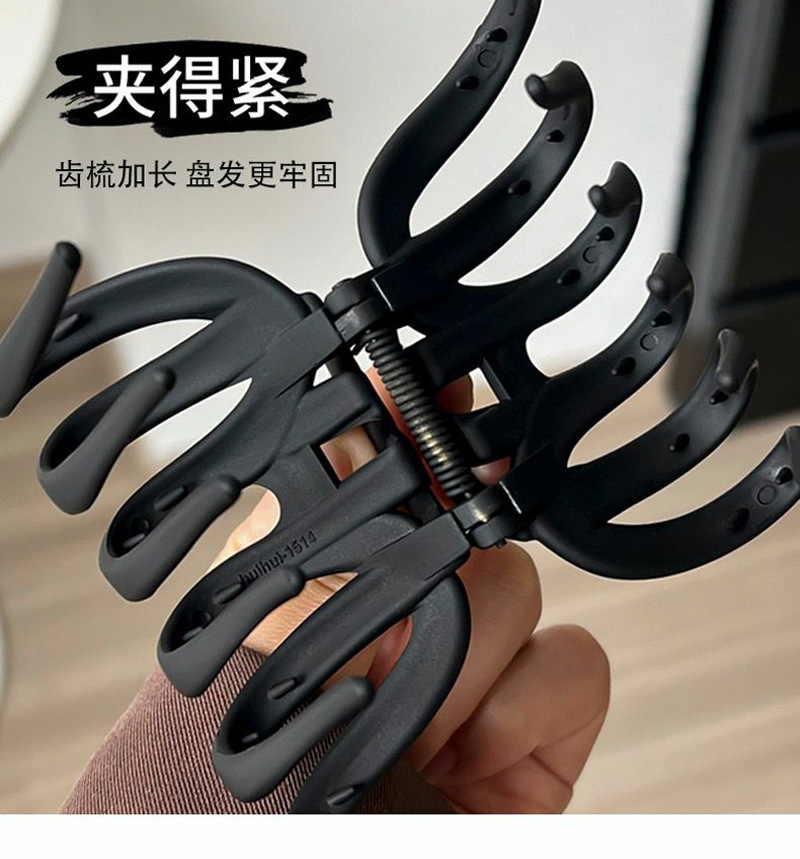 帮手描述图:大号复古气质磨砂南瓜抓夹盘发后脑勺加宽鲨鱼夹女头