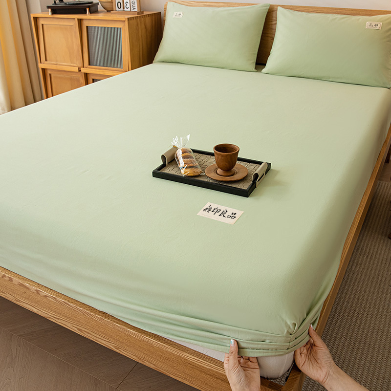2025 nueva sábana de algodón cómoda y cepillada otoño e invierno funda protectora de colchón de algodón de una sola pieza funda de cama de sábana