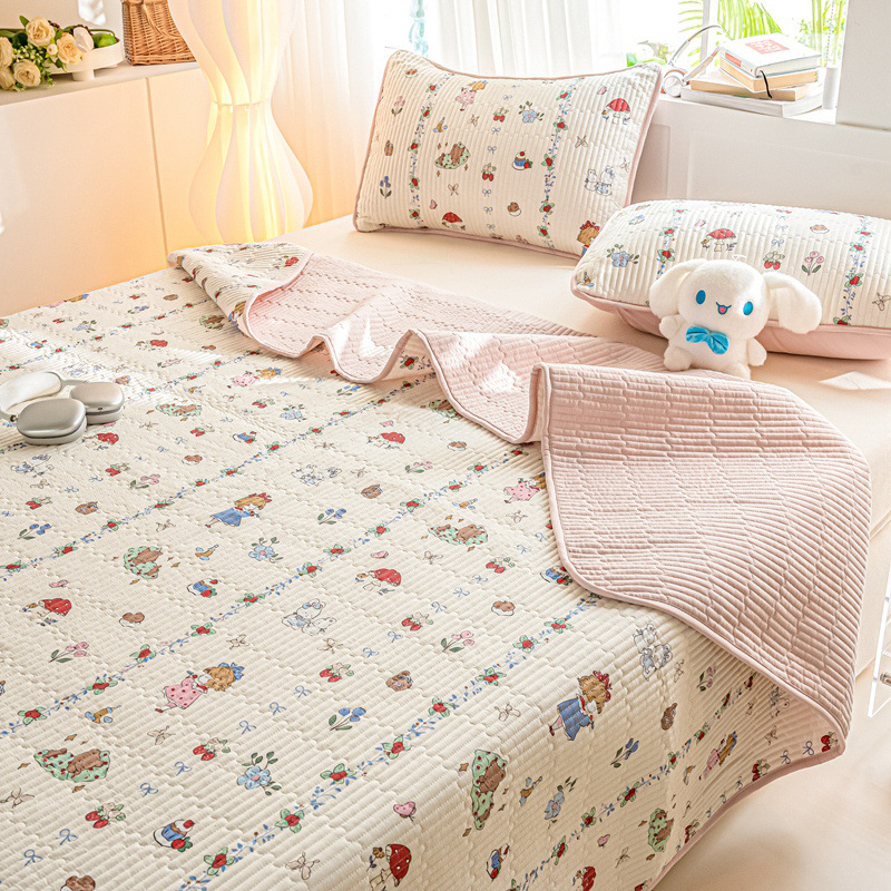 Tapa de cama de algodón de verano de una sola pieza 2025 nuevo traje de tres piezas de sábanas acolchadas de tatami de algodón universal de cuatro estaciones