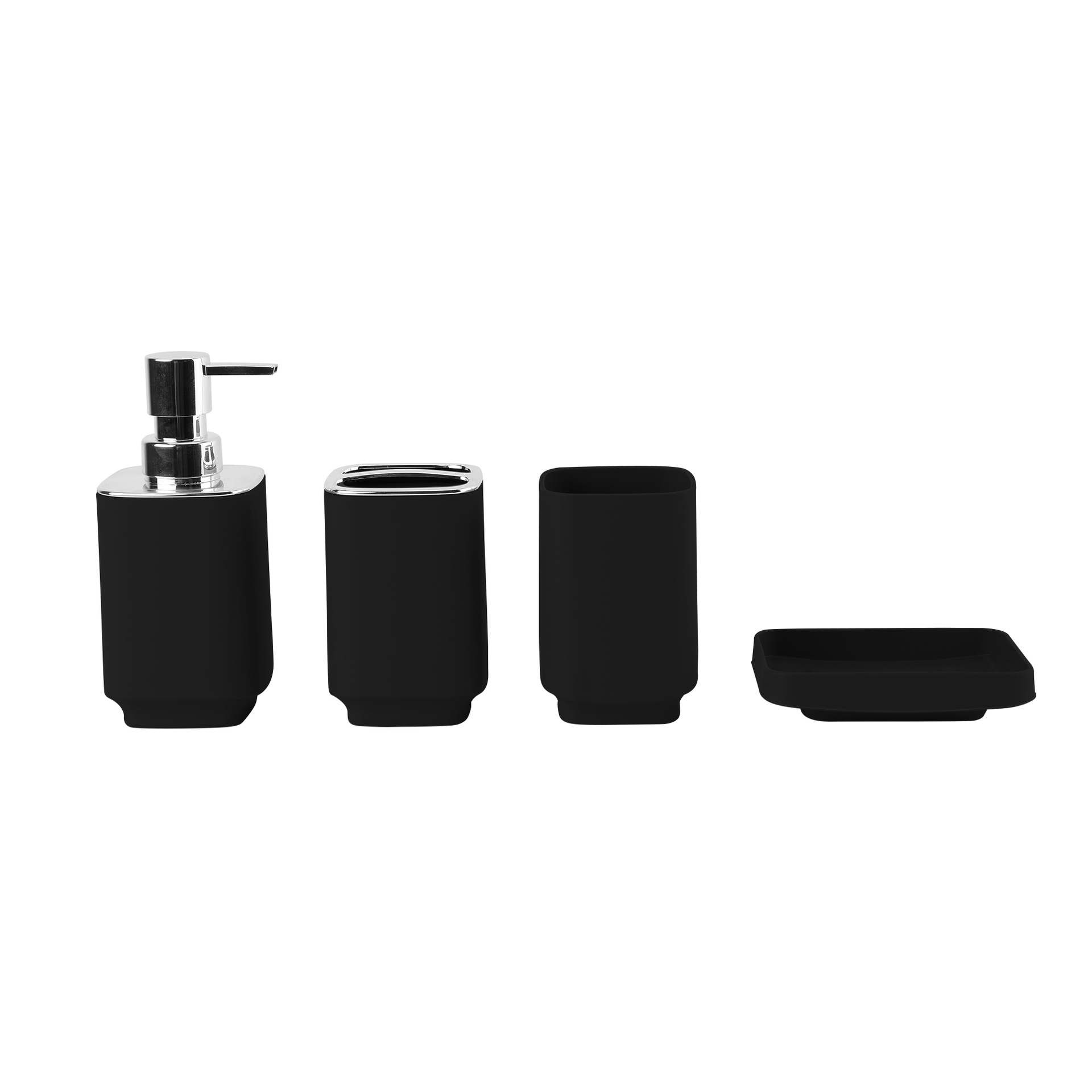 Conjunto de cuatro piezas de galvanoplastia 7001-Negro