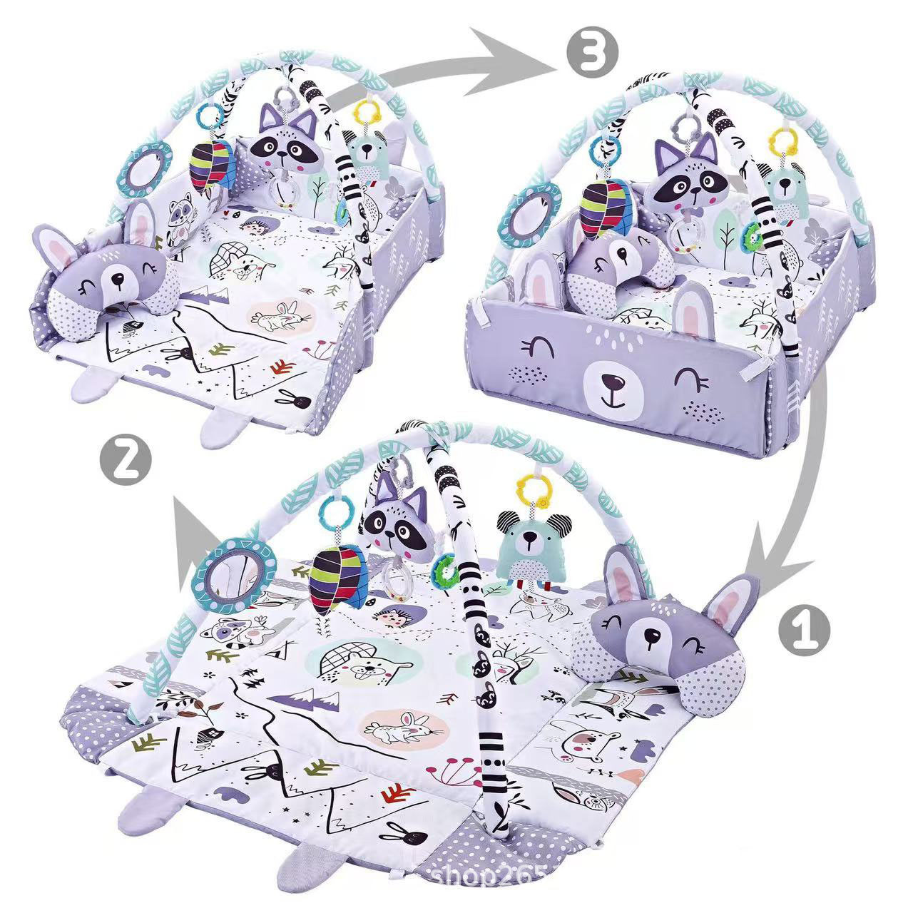 Valla de bola marina transfronteriza para bebés Soporte de fitness Alfombrilla de juego para bebés de juguete Alfombrilla de gatear multifuncional artefacto para bebés