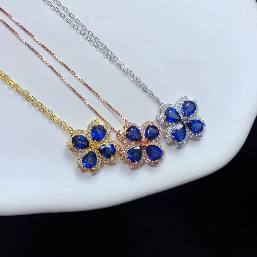 Подвеска из натурального сриланкского сапфира, серебро 925 пробы, универсальная доступная роскошная ювелирная цепочка на ключицу, ювелирные изделия для женщин