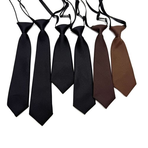 Black No-Hit Korean Children's Tie Solid Color Rubber Band Korean JK Striped Fine Texture Tie