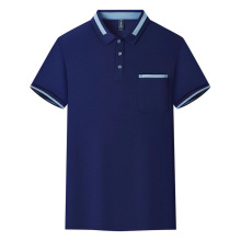 撞色领POLO衫短袖口袋款男夏季新款翻领T恤工作服定 制印绣LOGO