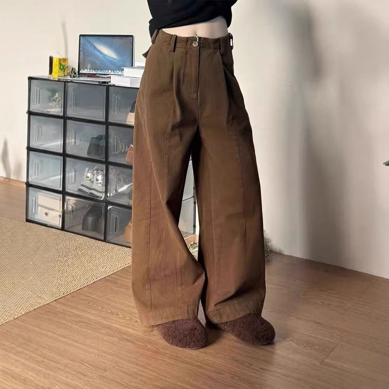 Niche Pure Desire Wide Leg Jeans 2025 New Spring Loose Casual Lazy Style Spice Girls Sexy brown Pants