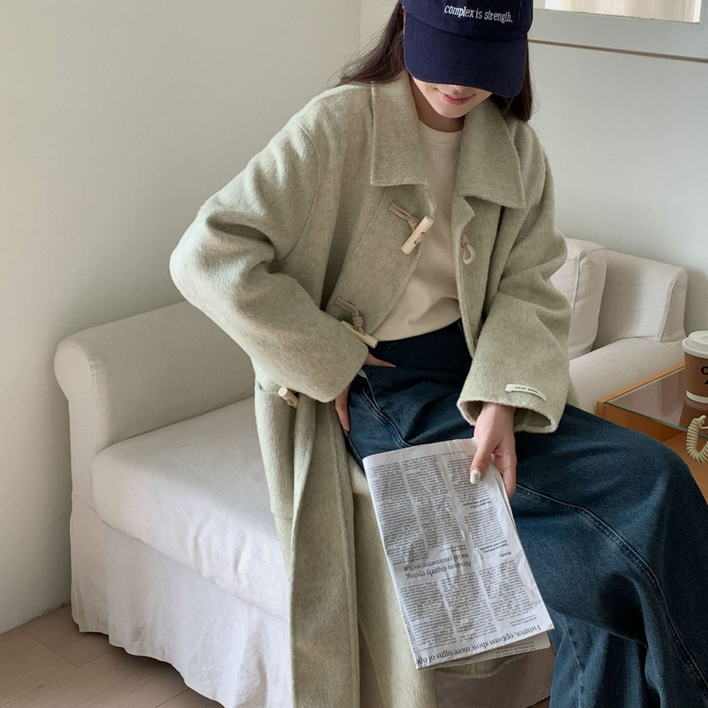 2026 New Style Age-Reducing Double-Sided Wool Coat for Women, Long Lapel with Horn Buttons, Thickened Long Wool Cashmere Coat 2026 New Style Age-Reducing Double-Sided Wool Coat for Women, Long Lapel with Horn Buttons, Thickened Long Wool Cashmere Coat
