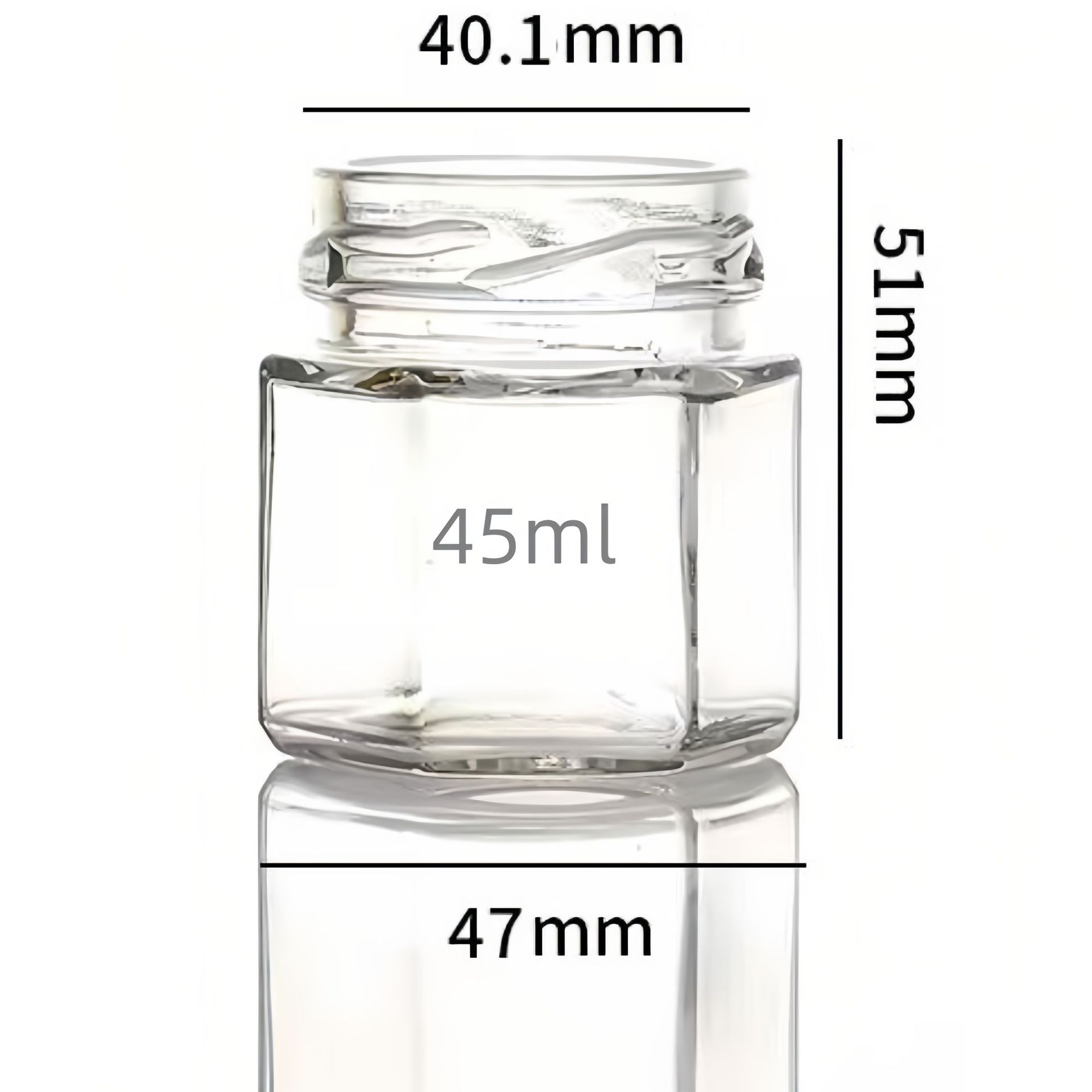육각형 45ml 팩, 투명