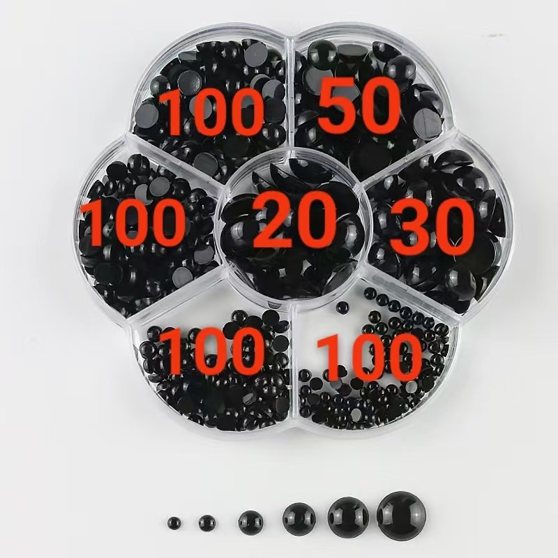 毛绒玩具眼睛配件 diy立体手工编织发夹材料半圆仿珍珠公仔头饰装|undefined