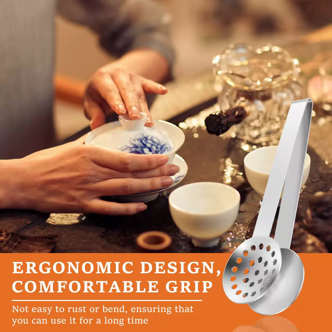 不锈钢茶包夹创意茶叶匙跨境多功能茶叶挤压钳现货批发不锈钢茶夹