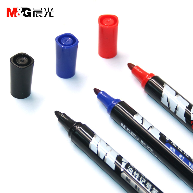 Chenguang 文具油性マーカーブラックブルーレッドシングルヘッドフックペンエクスプレス物流カートンビッグヘッドペン Y2204|undefined