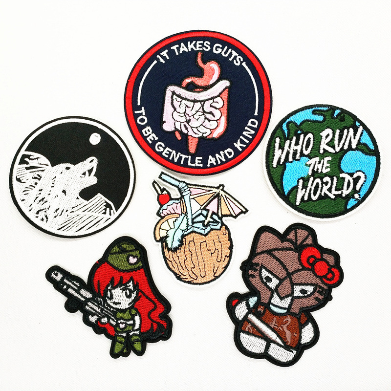 跨境爆款徽章羽绒补丁补衣服牛仔裤贴布贴刺绣贴花破洞图案缝补贴