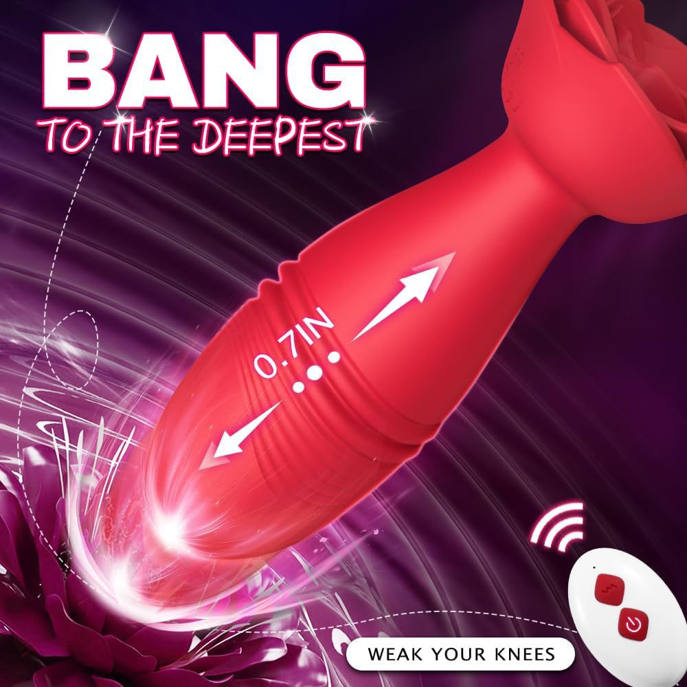 App-Controlled Vibrating Anal Plug, Silicone Wearable Remote-Control Massager, Red — detail image 2
