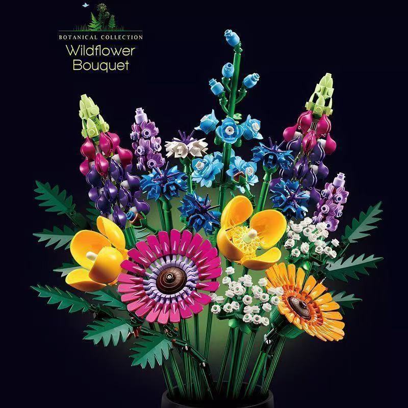 Compatible with Lego Flower Building Blocks Domestic Educational Assembly Toys Eternal Bouquet Girls Valentine's Day Teacher's Day Wholesale