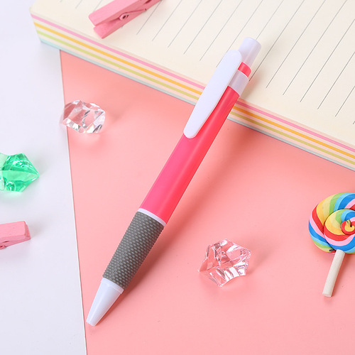 Pure Color Push Button Ballpoint Pen, Fresh Stationery Student Push Button Pen, Creative Office Study Stationery Oil-Based Pen Wholesale
