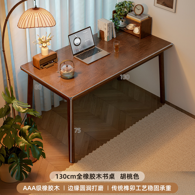 Escritorio de madera sólida, mesa de estudio para estudiantes caseros, escritorio de dormitorio pequeño para adultos, mesa de comedor de computadora medieval