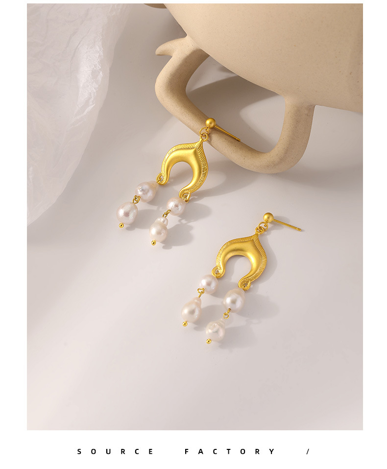 Simple Style Geometric Pearl Copper Plating Drop Earrings 1 Pair