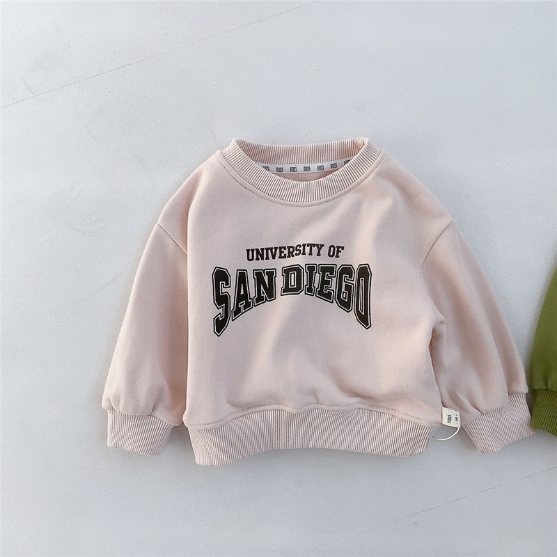 Suéter de las niñas primavera estilo coreano ropa para niños ropa de primavera bebé de manga larga carta Top Boy ropa de primavera bebé image 5
