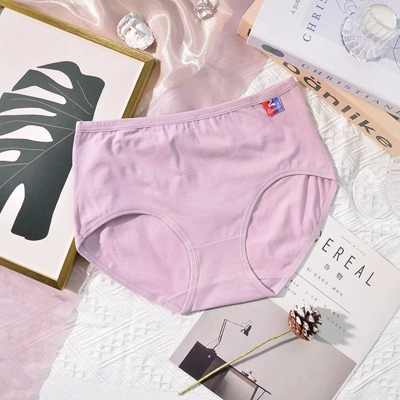 4886 Женские хлопковые трусы Renjia Mei Candy Cotton DL, однотонные простые женские брифы, низкая посадка