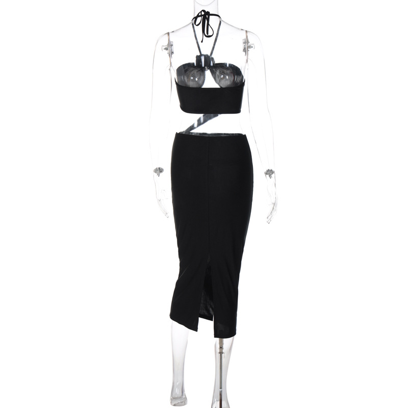 Women's Pencil Skirt Streetwear Collarless Hollow Out Backless Sleeveless Solid Color Midi Dress Party display picture 3