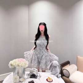 吊带连衣裙女高级感小个子名媛风生日party小礼服重工蕾丝公主裙
