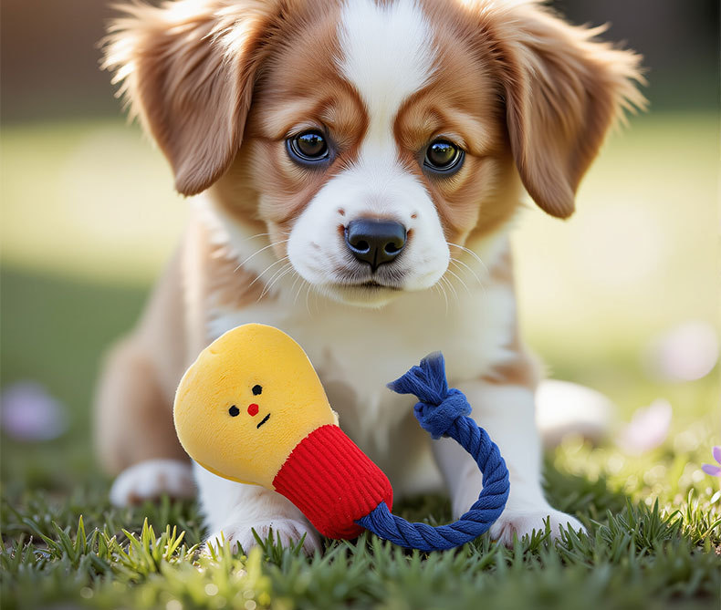 Jucărie de pluș pentru câini în formă de bec cu sunet_voghion.com