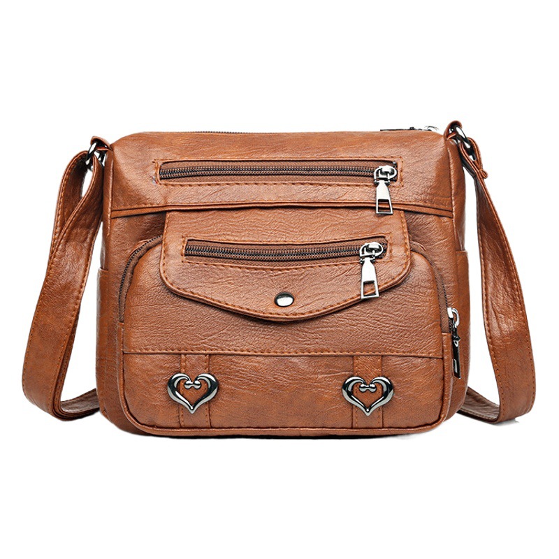 Comercio exterior crossbody nuevo bolso de hombro bolsa de textura de cuero suave moda de las mujeres europeas y americanas retro multi-Bolsillo de gran capacidad bolso de las mujeres