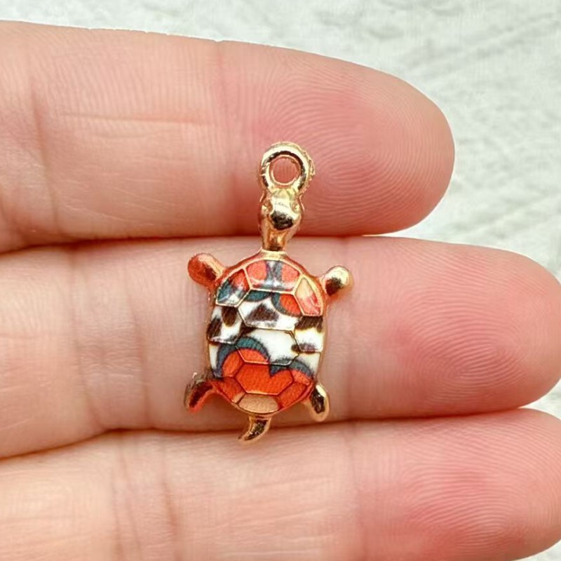 クロスボーダー DIY カラフルなカメペンダントジュエリーアクセサリーブレスレットペンダント合金オイルドリップアクセサリーペンダントイヤリング|undefined
