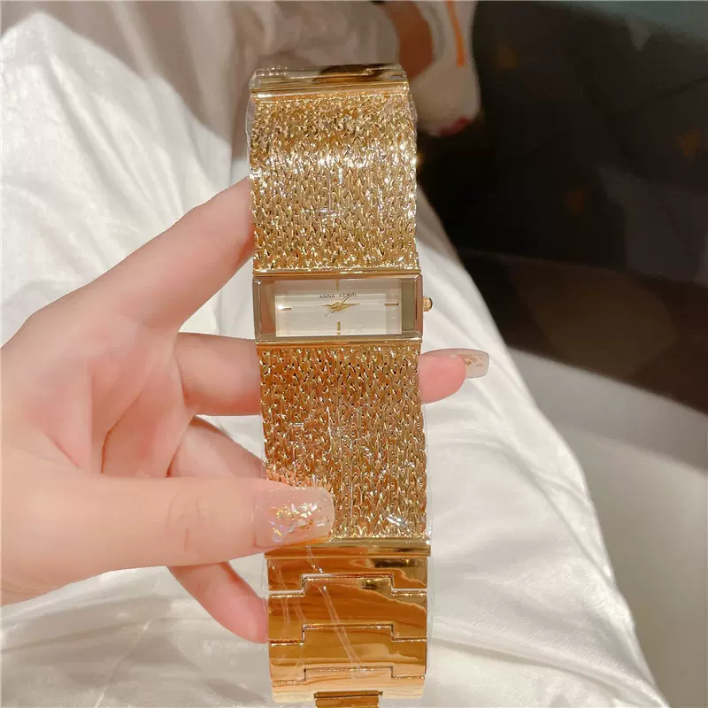 外贸跨境时尚女手表金色石英手表焊接铜链条手表ANNA KERIN A088