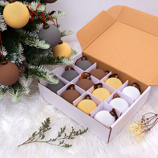 New Cross-Border Christmas Ball Set Texture Christmas Crafts 6Cm12Pcs Macaron Pantone Color Series