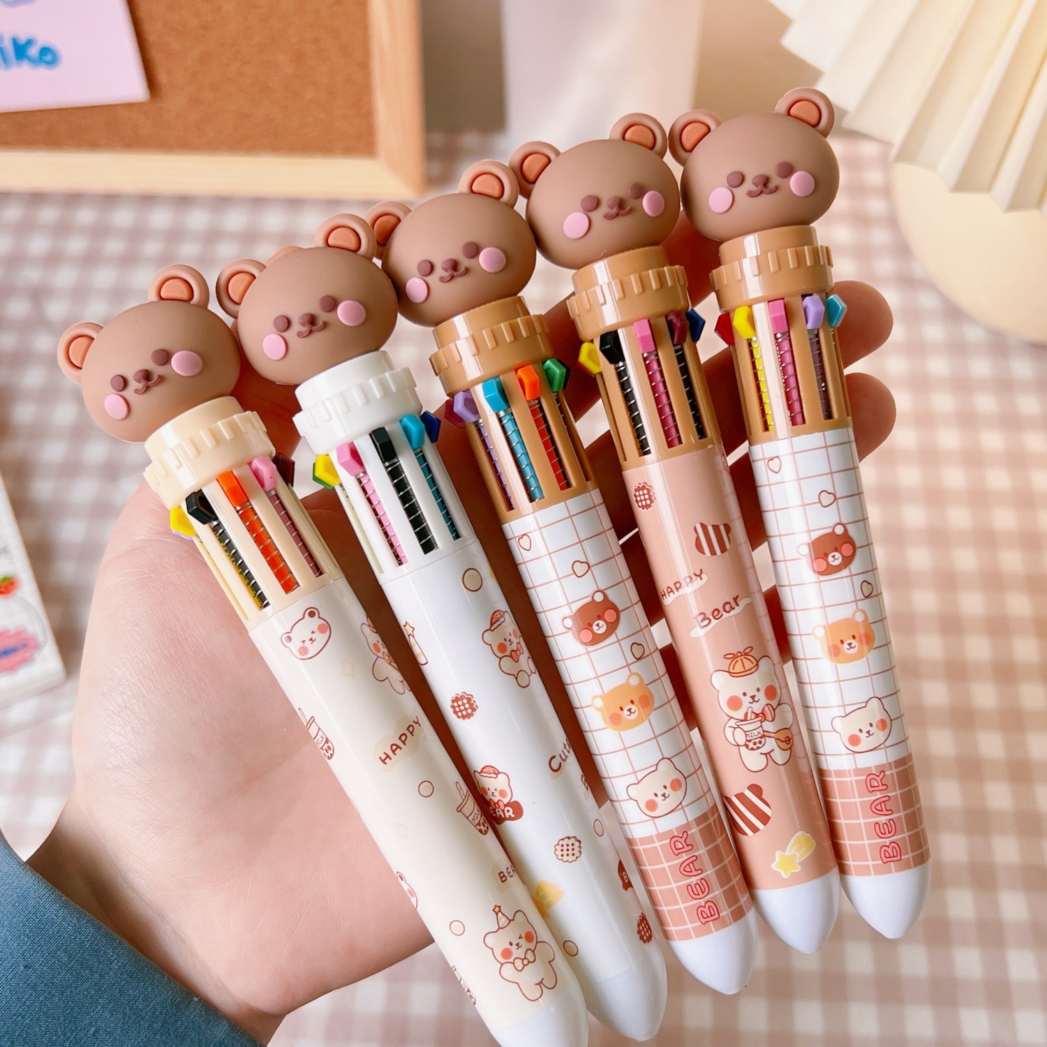 Cute Bear Shape Quick-drying Students Stationery Ballpoint Pen 1pcs display picture 4