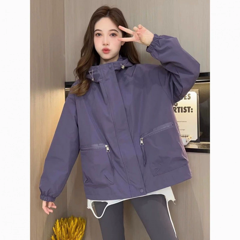 Женская одежда с капюшоном Charge, весна и осень 2023, Новая повседневная элегантная американская ретро-куртка-кардиган высокого класса