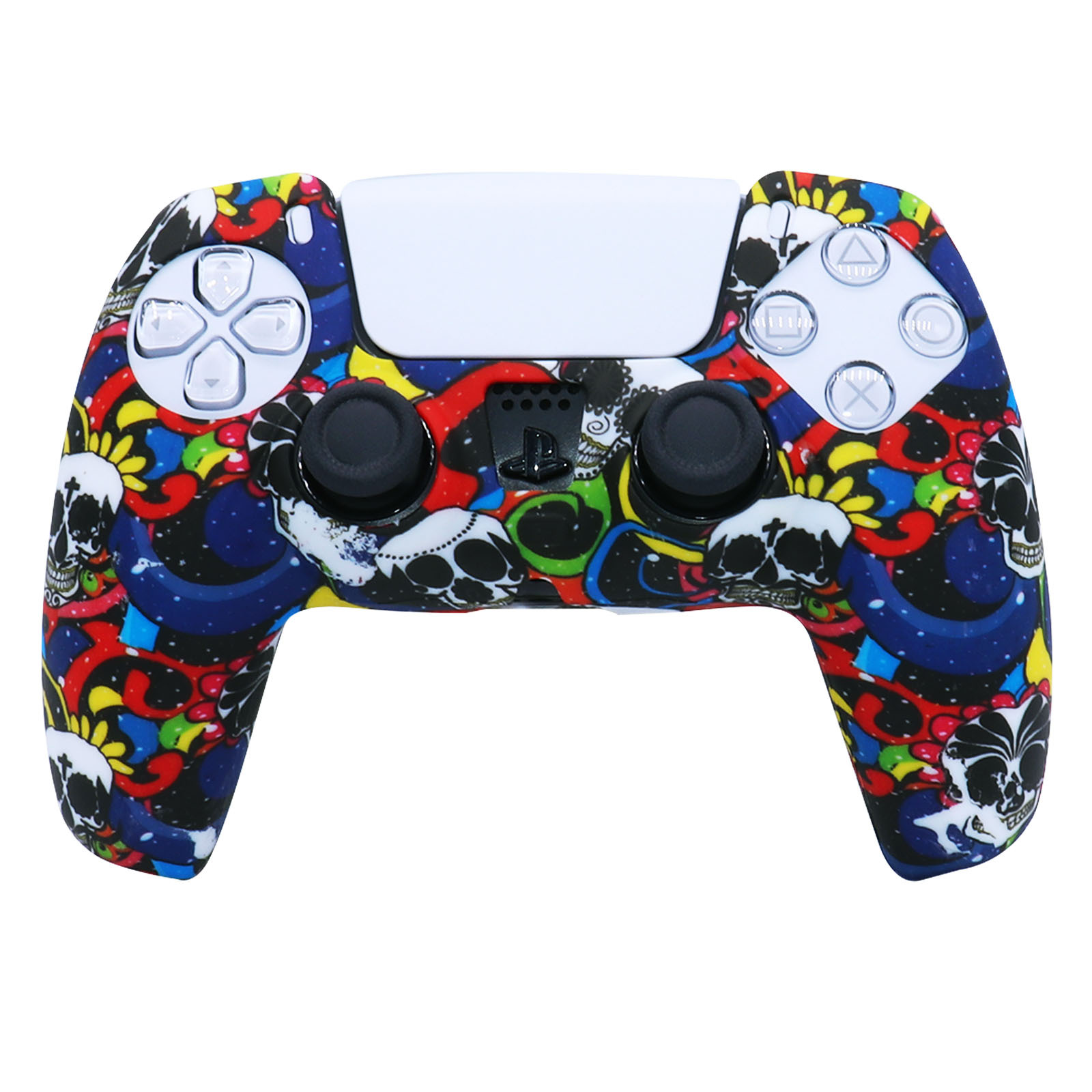 PS5 funda de silicona GamePad funda de silicona camuflaje marca de agua funda protectora aceite spray sensación acuarela caso PS5 Accesorios