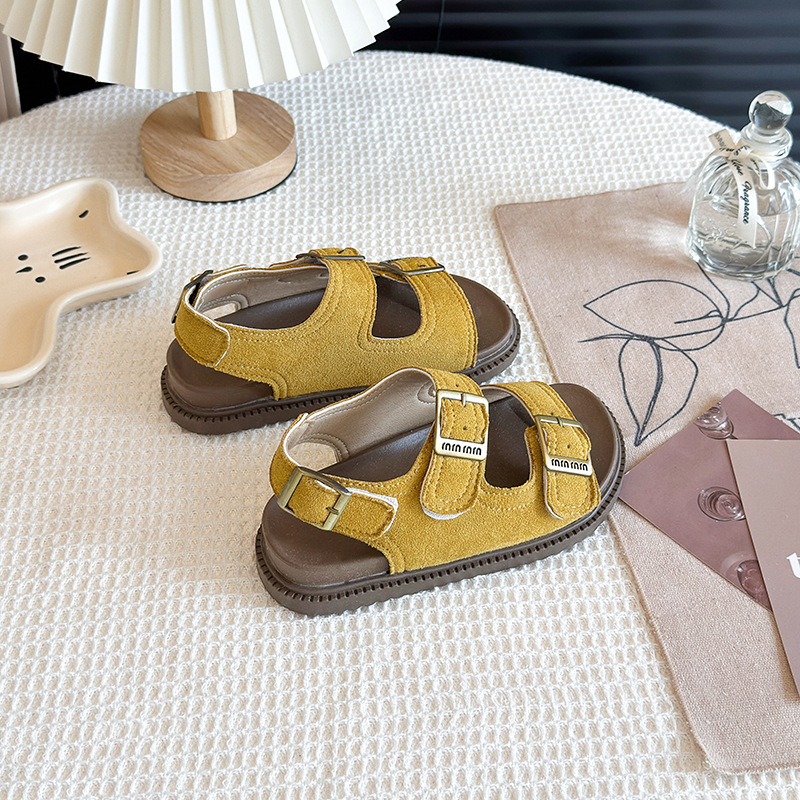 Zapatos romanos para niñas primavera y otoño 2026 nuevas sandalias de velcro de botellas de bot