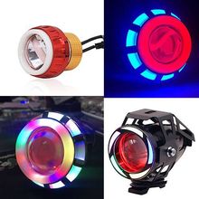 摩托车电动车超亮led强光灯12v-80V外置爆闪大灯U7/U5激光炮射灯