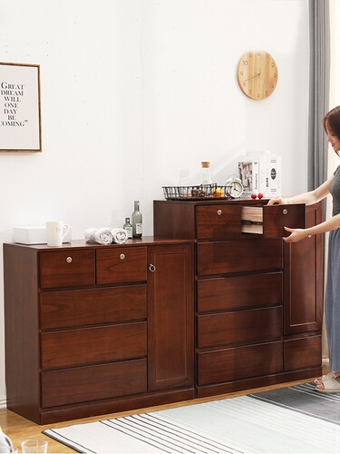 Solid Wood Five-Drawer Wall-Mounted Storage Cabinet Bedroom Storage Cabinet Living Room Dresser Simple Modern Dresser