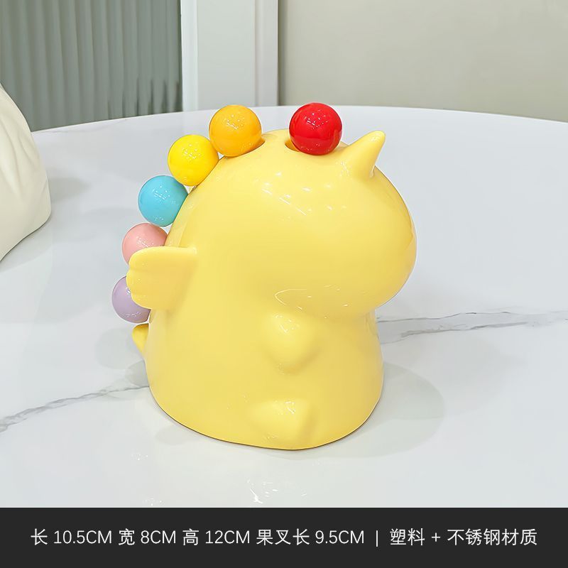 新しいかわいいユニコーンフルーツフォーク家庭用ステンレス鋼ライト高級保存瓶セットデザートフォークインターネットセレブ|undefined