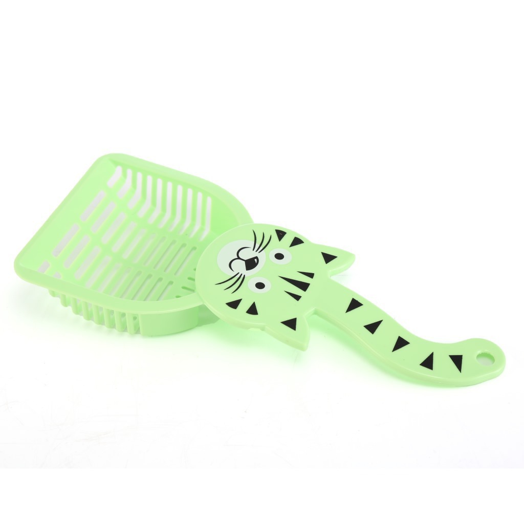 Suministros para mascotas transfronterizo Amazon gato limpieza pala gato cola patrón de dibujos animados multi-color tofu gato arena pala