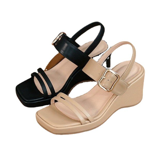 Fashion Commuter Wedge Sandals Women's 2022 Summer New Style Platform Platform Late Evening Breeze Mid-heel Women's Shoes
