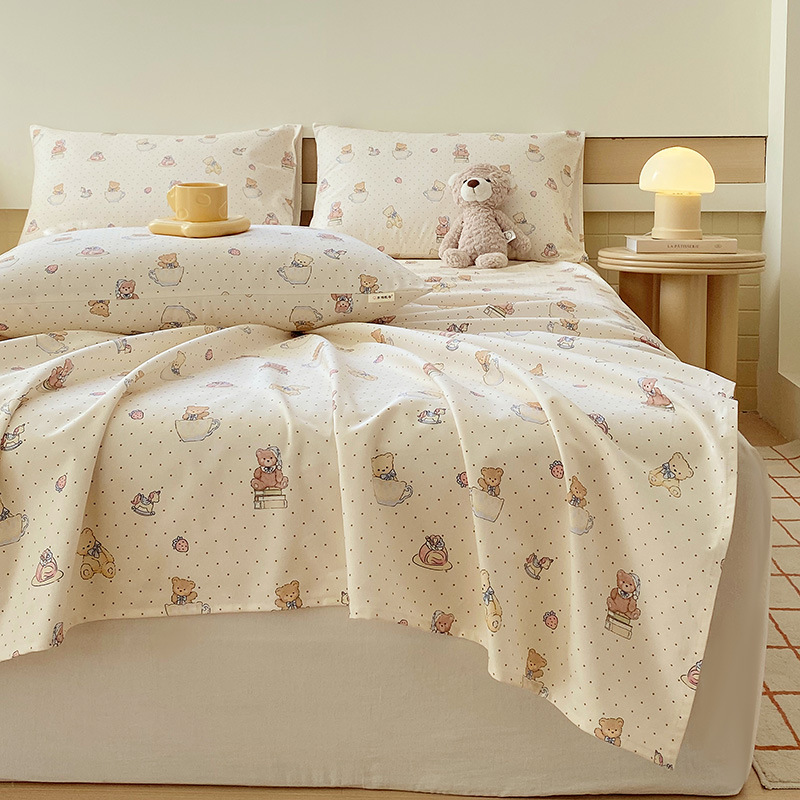 Nueva clase A algodón floral viejo y grueso sábana gruesa de una sola pieza de algodón puro 100 ropa de cama individual de dormitorio de primavera y verano de tres piezas