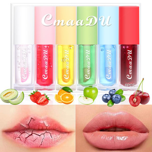 Cross-border dedicated CmaaDu 6-color fruit flavor temperature-changing lip glaze lip gloss 6 pack moisturizing Moisturizing Lipstick Lipstick