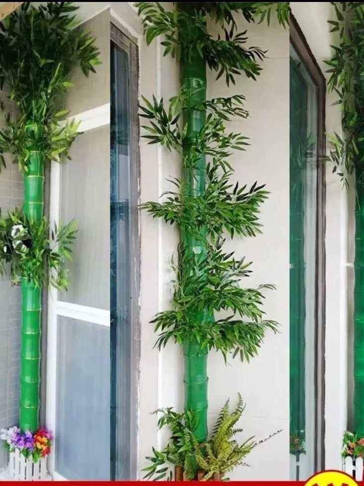 竹子包下水管道装饰遮挡美化花暖气柱子造景竹筒遮挡柱子