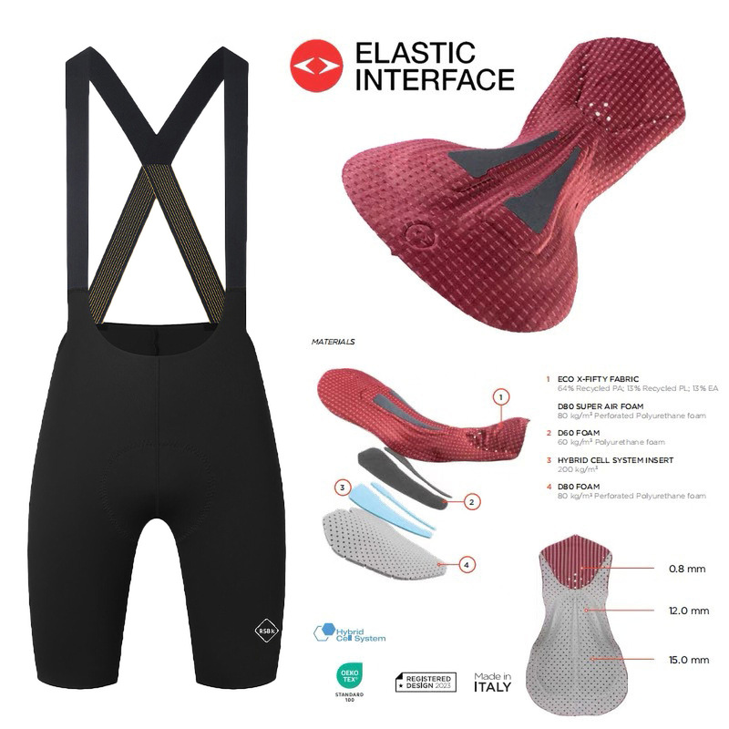 Shorts-170 cycling shorts, Italian double arrow design, 200 density peloton cushion, one-piece, can be cut to any size