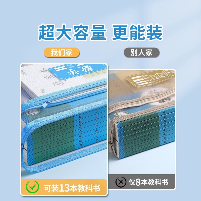 学科科目分类袋文件袋拉链式小学生用分科书袋试卷收纳袋拉链款|undefined